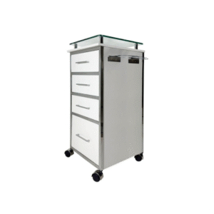 Gaveteiro Helena - Estrutura Metal cromado com vidro